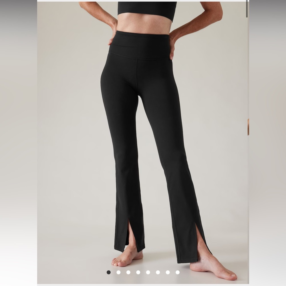 NEW Athleta Elation Split Hem Flare Workout Pants Yoga Pilates Black Medium NWT